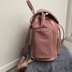DKNY Blush Leather Backpack with Gold Accents DKNY Bryant Ave Faux Leather Backpack, Chocolate main image 4
